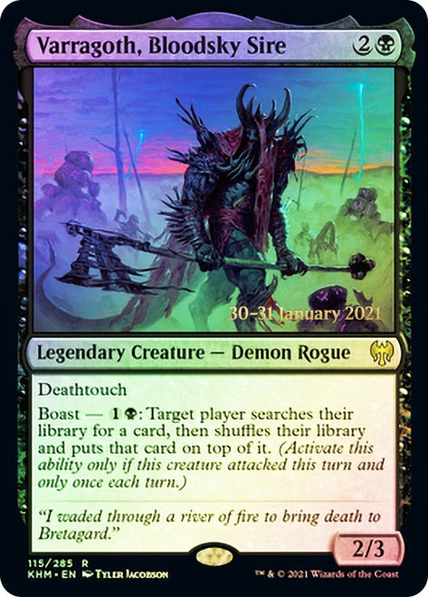 Varragoth, Bloodsky Sire [Kaldheim Prerelease Promos] MTG Single Magic: The Gathering    | Red Claw Gaming