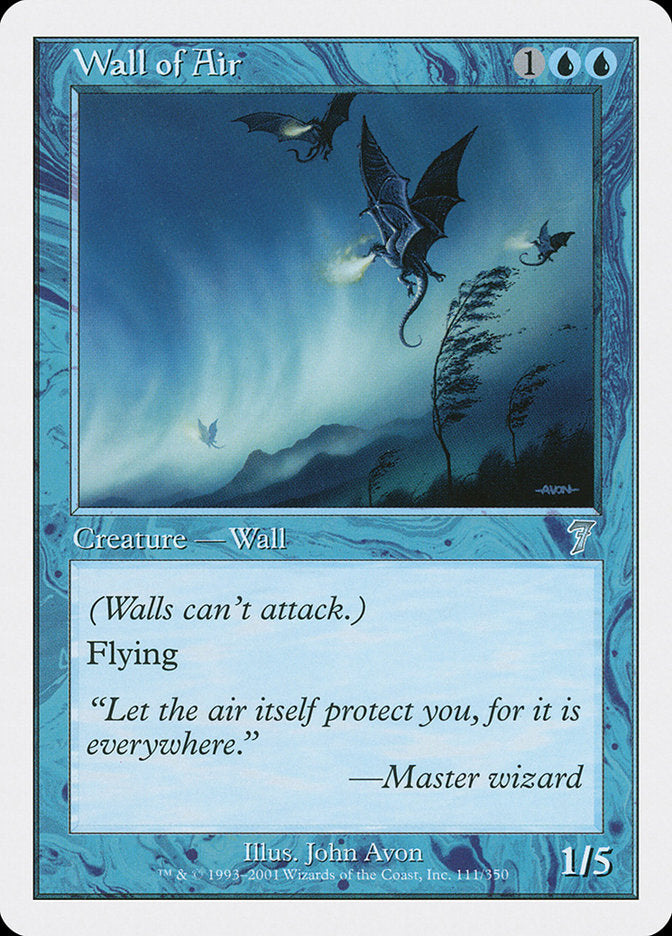 Wall of Air [Seventh Edition] MTG Single Magic: The Gathering    | Red Claw Gaming