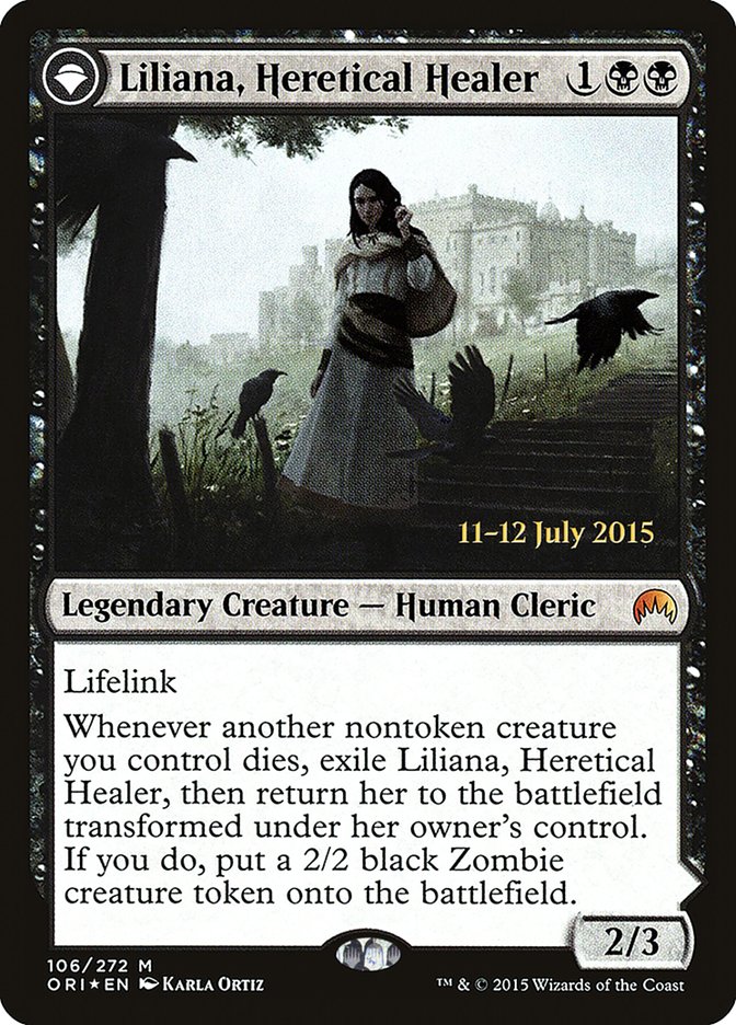 Liliana, Heretical Healer // Liliana, Defiant Necromancer [Magic Origins Prerelease Promos] MTG Single Magic: The Gathering    | Red Claw Gaming