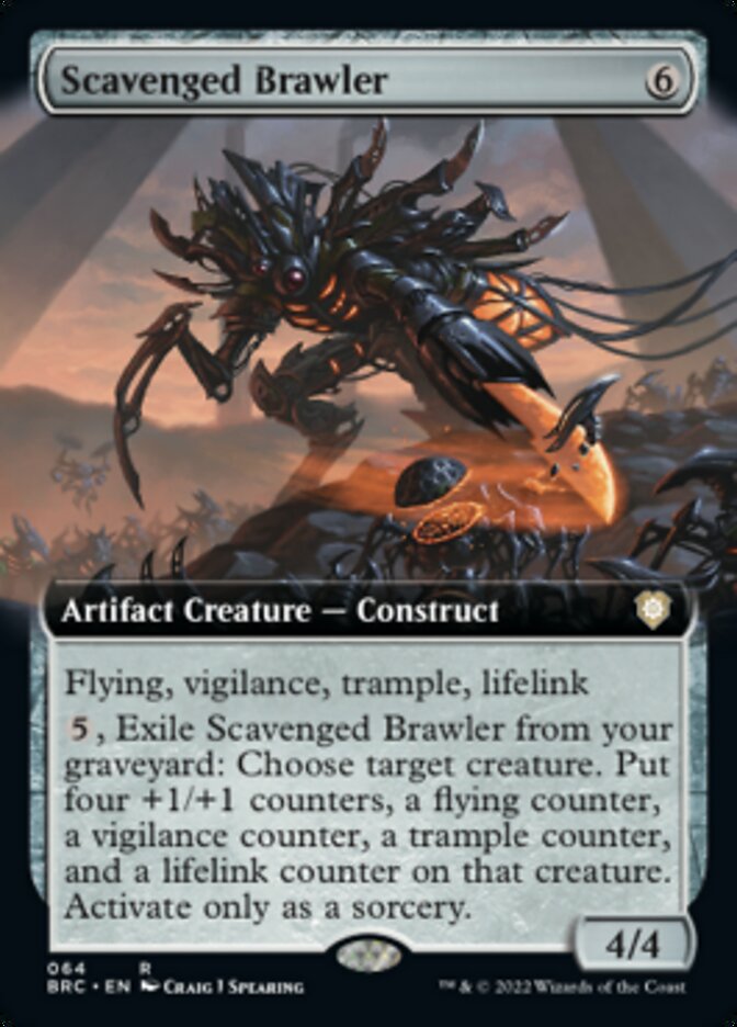 Scavenged Brawler (Extended Art) [The Brothers' War Commander] MTG Single Magic: The Gathering    | Red Claw Gaming