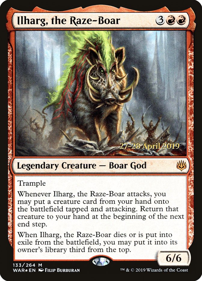 Ilharg, the Raze-Boar [War of the Spark Prerelease Promos] MTG Single Magic: The Gathering    | Red Claw Gaming
