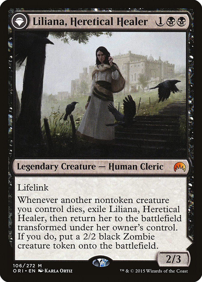 Liliana, Heretical Healer // Liliana, Defiant Necromancer [Magic Origins] MTG Single Magic: The Gathering    | Red Claw Gaming