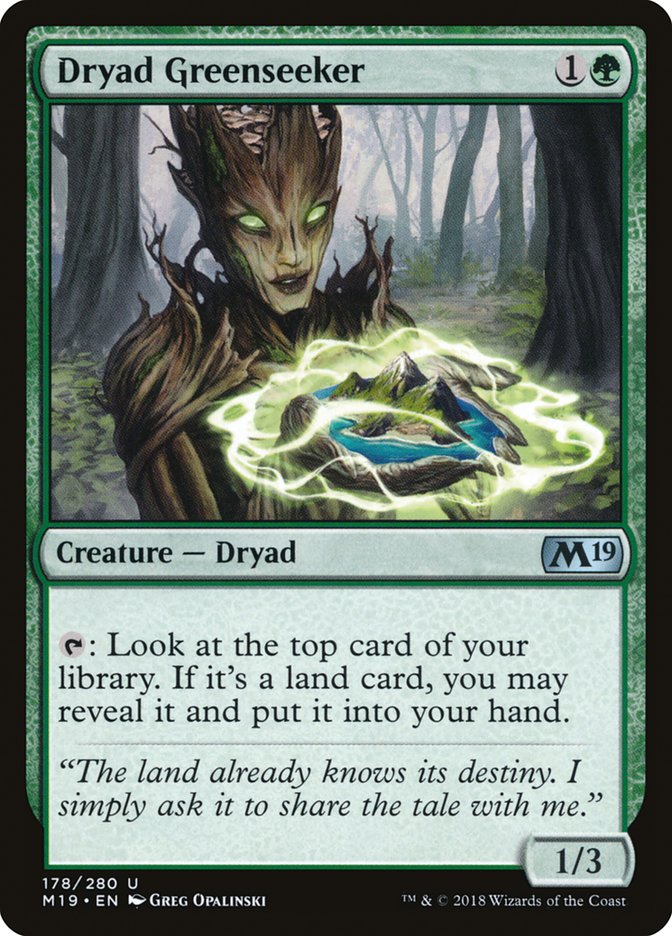 Dryad Greenseeker [Core Set 2019] MTG Single Magic: The Gathering    | Red Claw Gaming