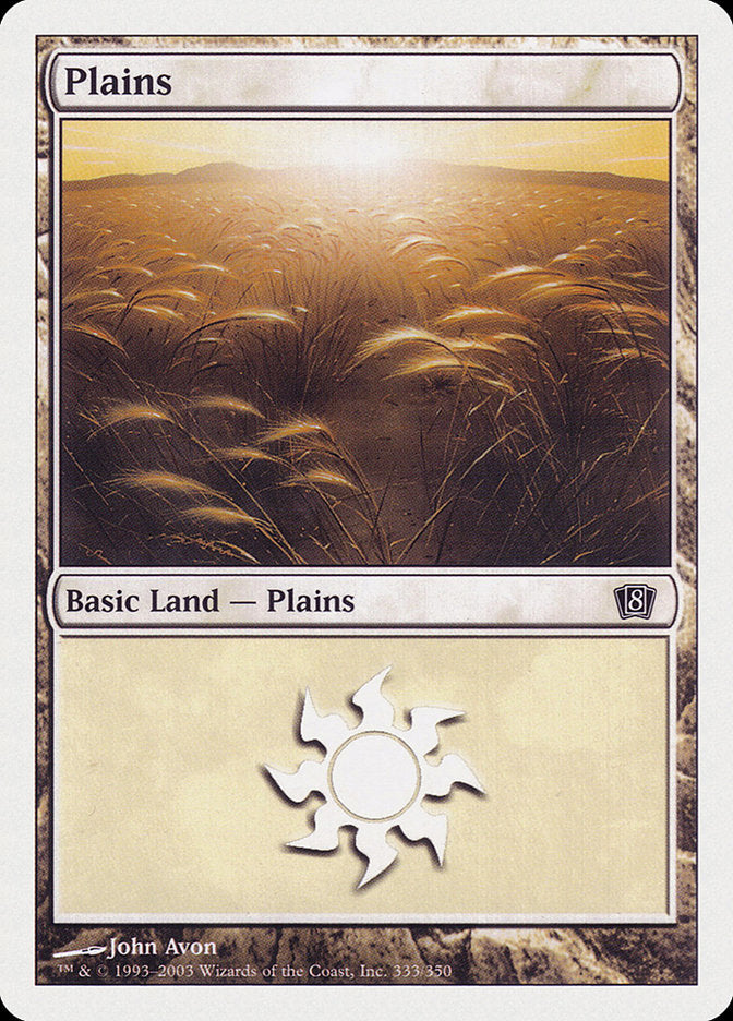 Plains (333) [Eighth Edition] MTG Single Magic: The Gathering    | Red Claw Gaming