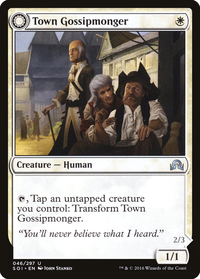 Town Gossipmonger // Incited Rabble [Shadows over Innistrad] MTG Single Magic: The Gathering    | Red Claw Gaming