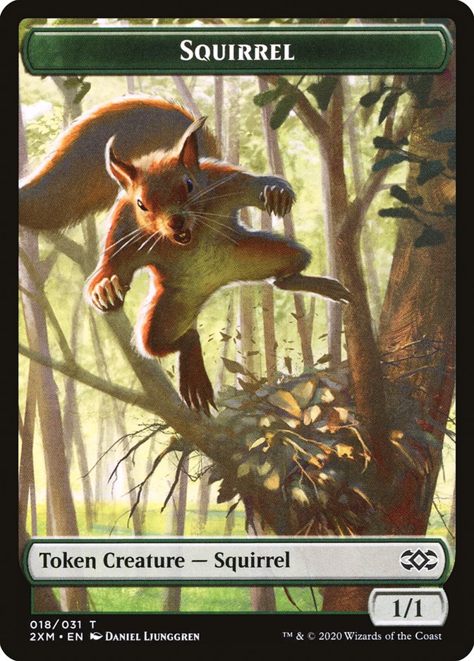 Soldier // Squirrel Double-Sided Token [Double Masters Tokens] MTG Single Magic: The Gathering    | Red Claw Gaming