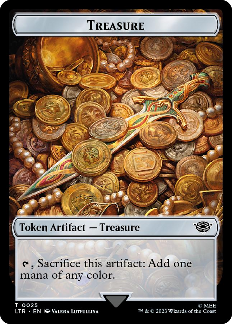 Treasure // Food (0024) Double-Sided Token (Surge Foil) [The Lord of the Rings: Tales of Middle-Earth Tokens] MTG Single Magic: The Gathering    | Red Claw Gaming