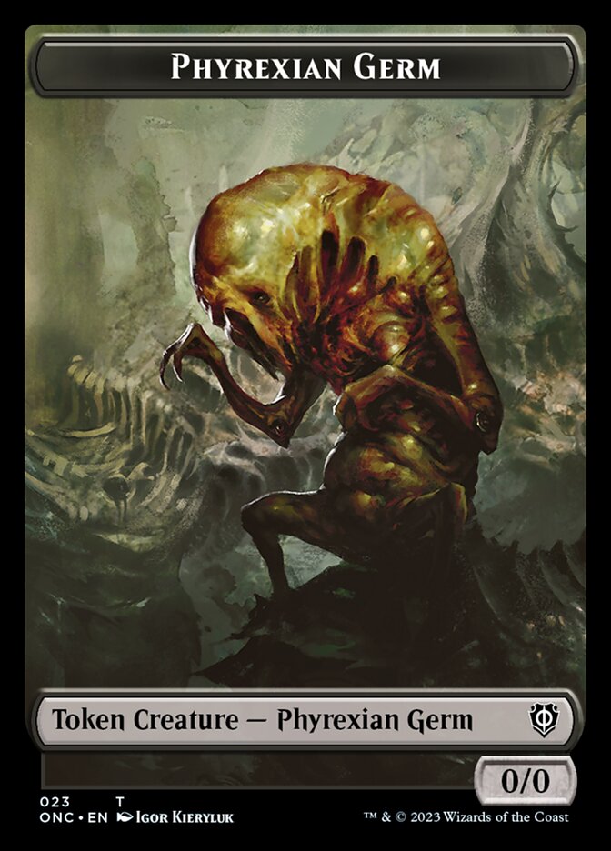 Phyrexian Mite (011) // Phyrexian Germ Double-Sided Token [Phyrexia: All Will Be One Commander Tokens] MTG Single Magic: The Gathering    | Red Claw Gaming