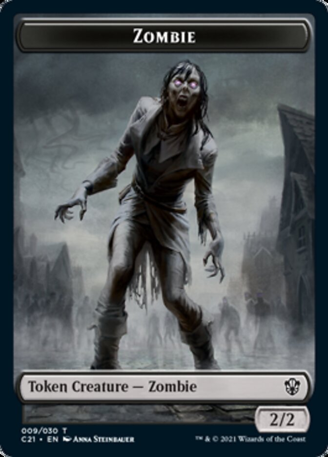 Zombie // Horror Double-Sided Token [Commander 2021 Tokens] MTG Single Magic: The Gathering    | Red Claw Gaming