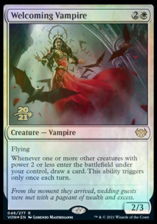 Welcoming Vampire [Innistrad: Crimson Vow Prerelease Promos] MTG Single Magic: The Gathering    | Red Claw Gaming