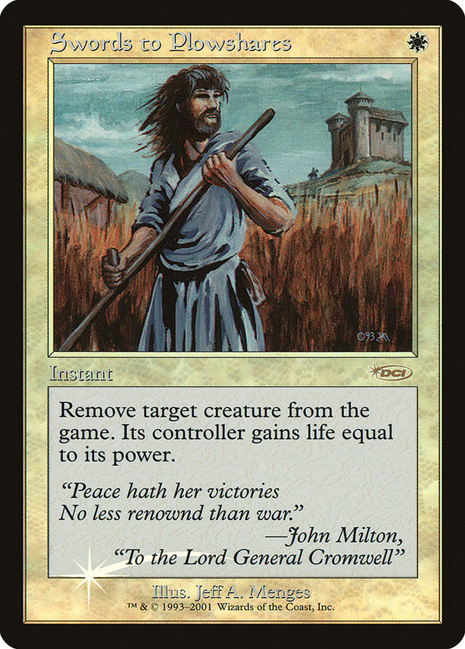 Swords to Plowshares [Friday Night Magic 2001] MTG Single Magic: The Gathering    | Red Claw Gaming