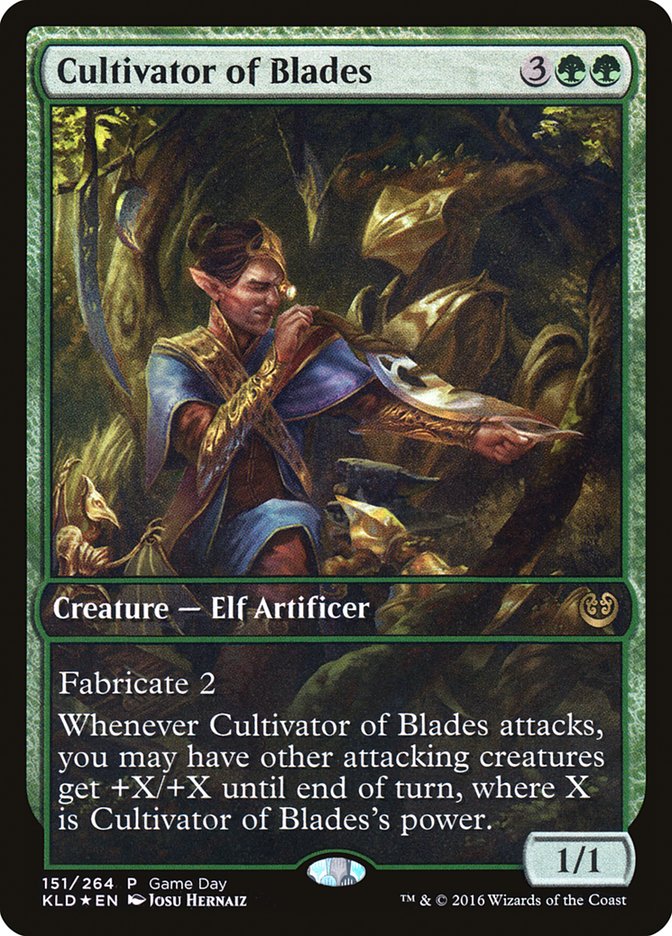 Cultivator of Blades (Game Day) (Full Art) [Kaladesh Promos] MTG Single Magic: The Gathering    | Red Claw Gaming