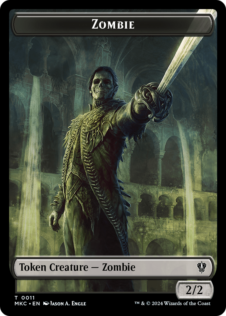 Vizier of Many Faces // Zombie Double-Sided Token [Murders at Karlov Manor Commander Tokens] MTG Single Magic: The Gathering    | Red Claw Gaming