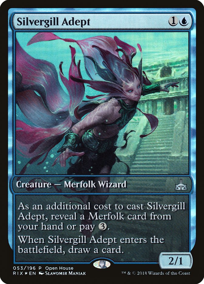 Silvergill Adept (Open House) (Extended Art) [Rivals of Ixalan Promos] MTG Single Magic: The Gathering    | Red Claw Gaming