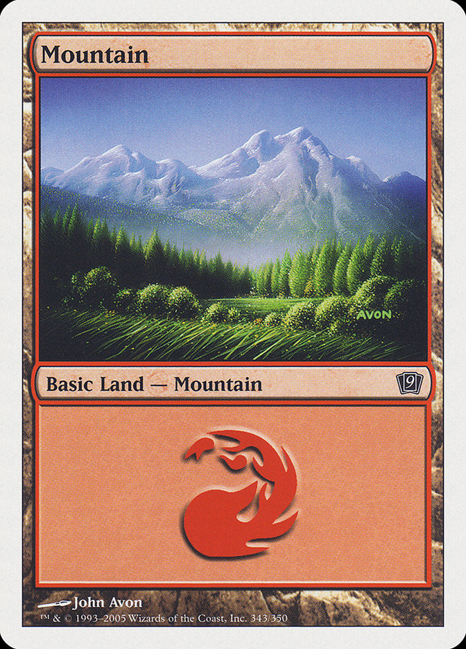 Mountain (343) [Ninth Edition] MTG Single Magic: The Gathering    | Red Claw Gaming