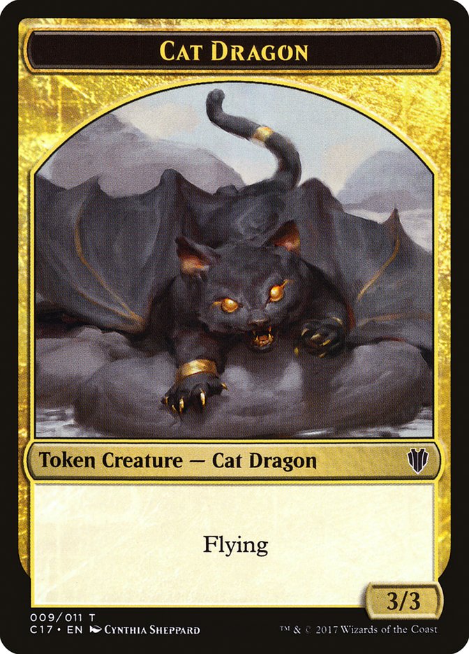 Cat Dragon // Dragon (007) Double-Sided Token [Commander 2017 Tokens] MTG Single Magic: The Gathering    | Red Claw Gaming