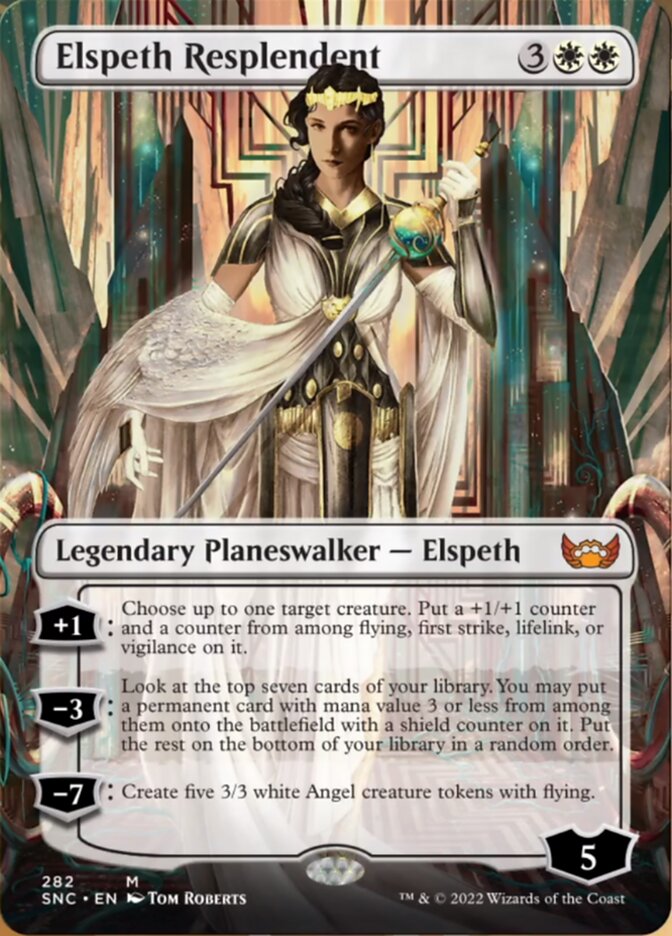 Elspeth Resplendent (Borderless) [Streets of New Capenna] MTG Single Magic: The Gathering    | Red Claw Gaming