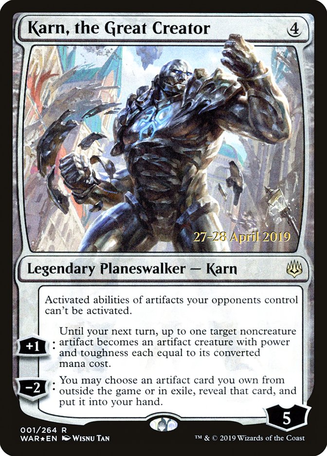 Karn, the Great Creator [War of the Spark Prerelease Promos] MTG Single Magic: The Gathering    | Red Claw Gaming