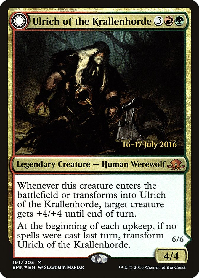 Ulrich of the Krallenhorde // Ulrich, Uncontested Alpha [Eldritch Moon Prerelease Promos] MTG Single Magic: The Gathering    | Red Claw Gaming