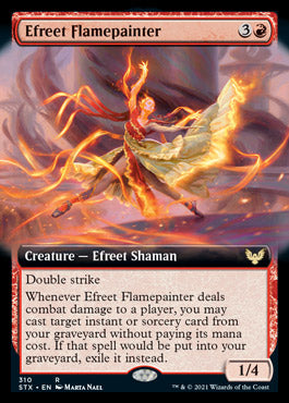 Efreet Flamepainter (Extended Art) [Strixhaven: School of Mages] MTG Single Magic: The Gathering    | Red Claw Gaming