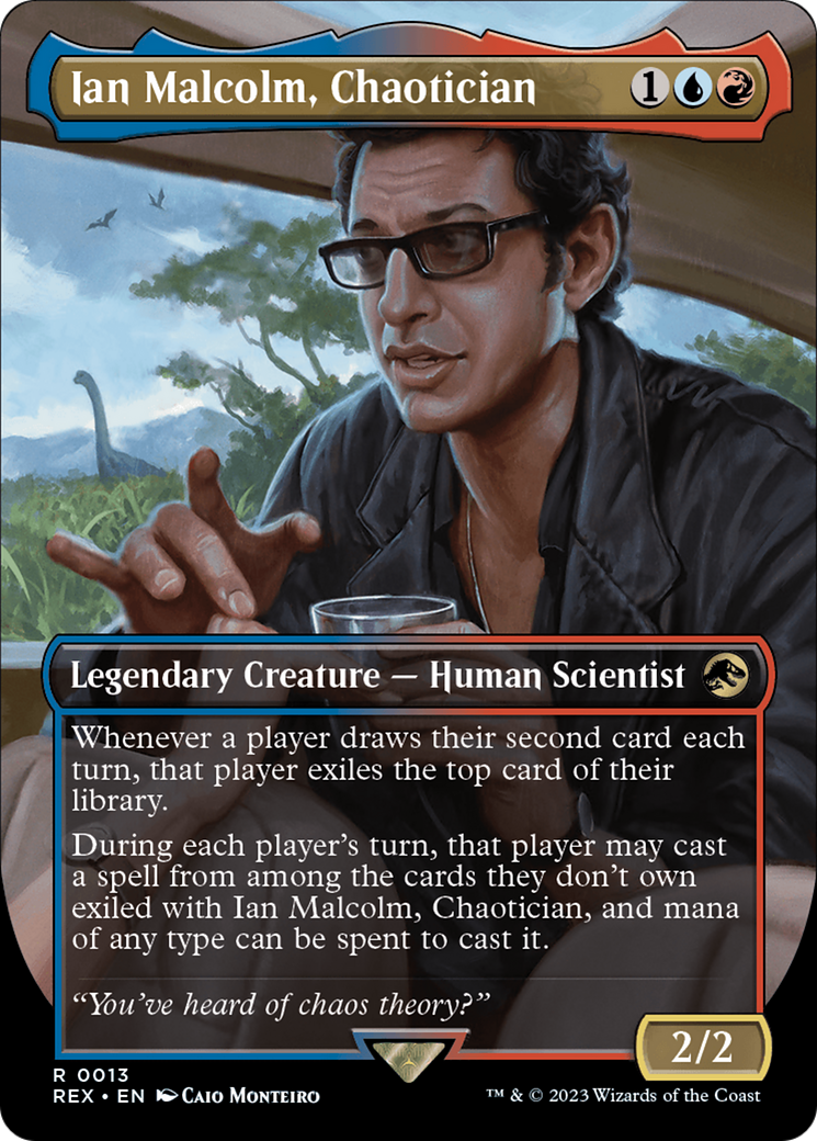 Ian Malcolm, Chaotician (Borderless) [Jurassic World Collection] MTG Single Magic: The Gathering    | Red Claw Gaming