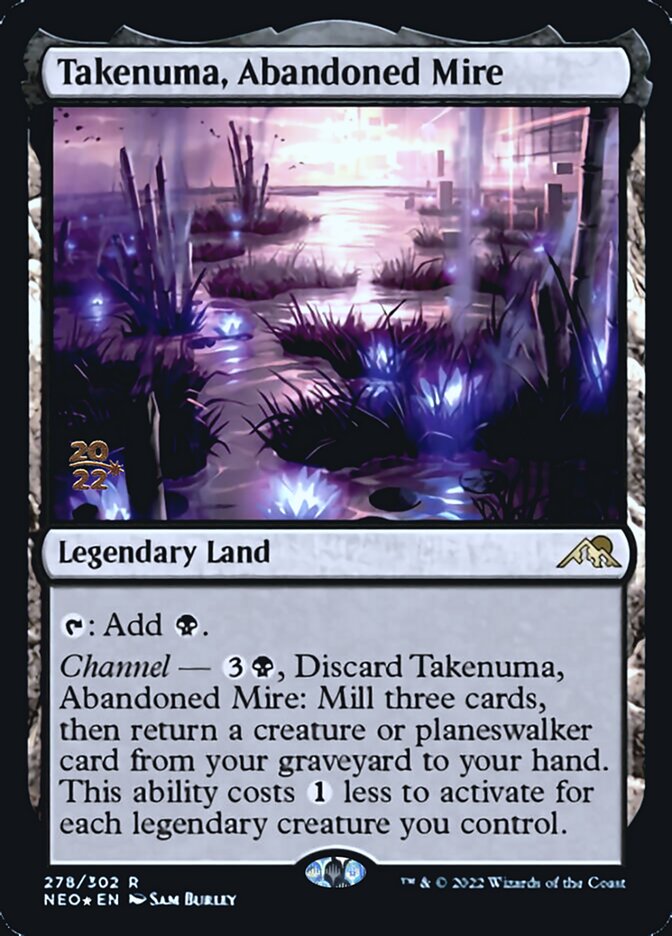 Takenuma, Abandoned Mire [Kamigawa: Neon Dynasty Prerelease Promos] MTG Single Magic: The Gathering    | Red Claw Gaming