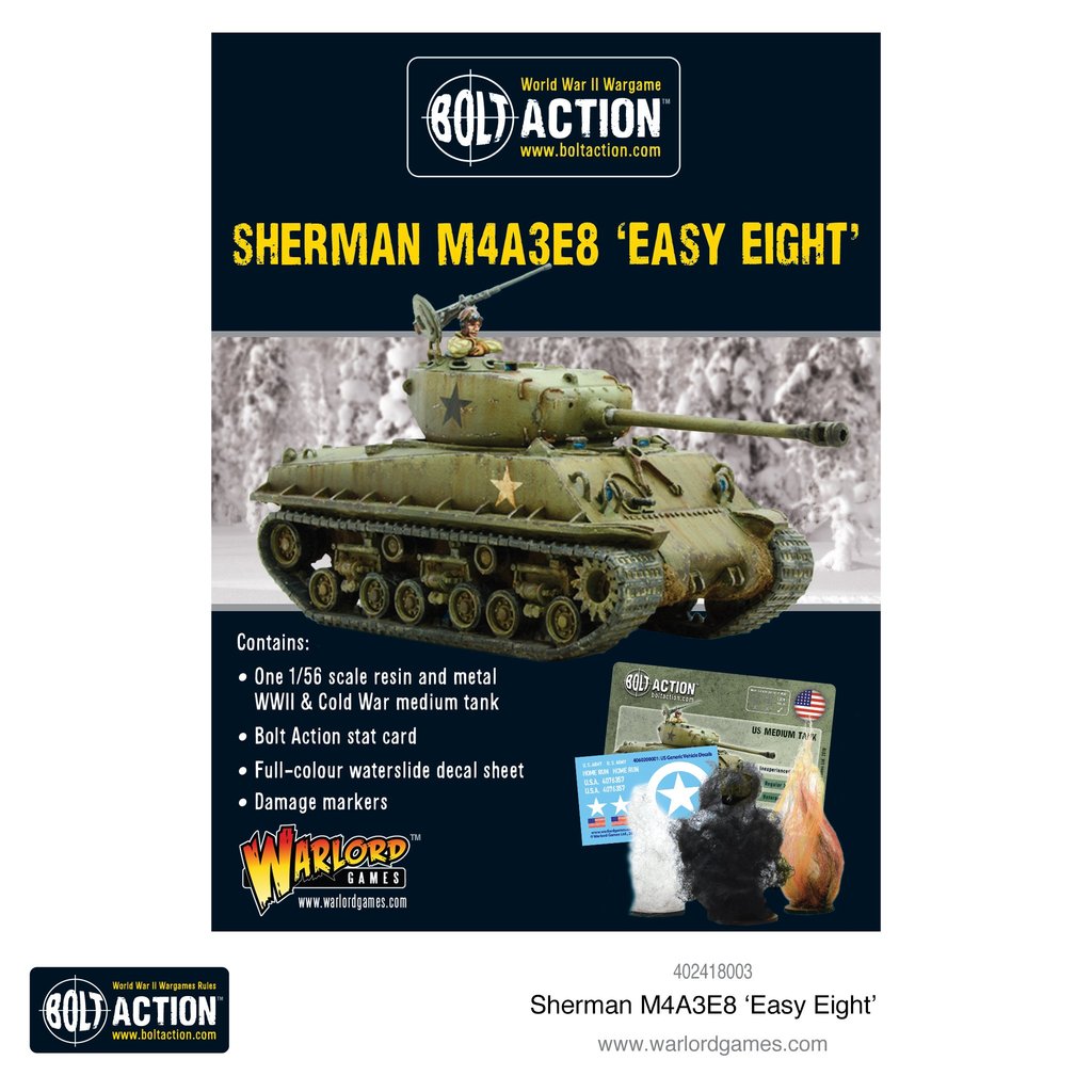 Sherman M4A3E8 'Easy Eight' Korea US Warlord Games    | Red Claw Gaming