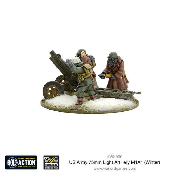 US Army 75mm Light Artillery M1A1 (Winter) American Warlord Games    | Red Claw Gaming