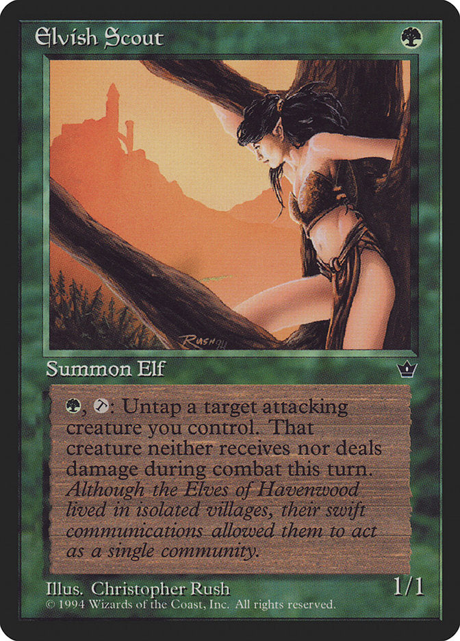 Elvish Scout (Christopher Rush) [Fallen Empires] MTG Single Magic: The Gathering    | Red Claw Gaming