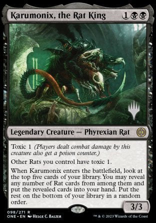 Karumonix, the Rat King (Promo Pack) [Phyrexia: All Will Be One Promos] MTG Single Magic: The Gathering    | Red Claw Gaming