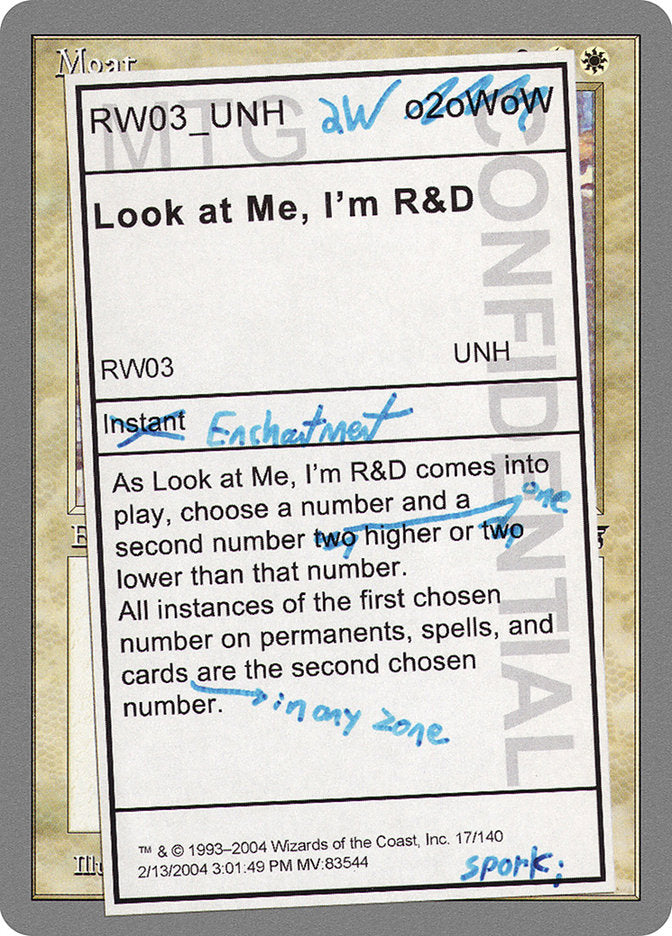 Look at Me, I'm R&D [Unhinged] MTG Single Magic: The Gathering    | Red Claw Gaming