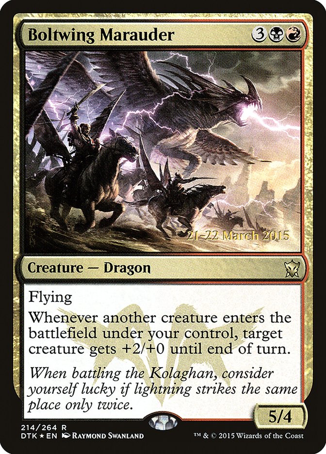 Boltwing Marauder [Dragons of Tarkir Prerelease Promos] MTG Single Magic: The Gathering    | Red Claw Gaming