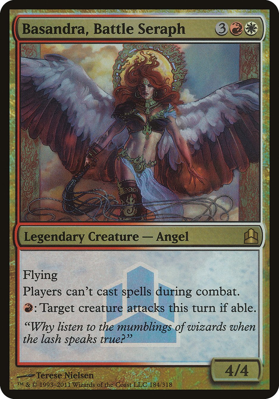 Basandra, Battle Seraph (Launch) (Oversized) [Commander 2011 Oversized] MTG Single Magic: The Gathering    | Red Claw Gaming