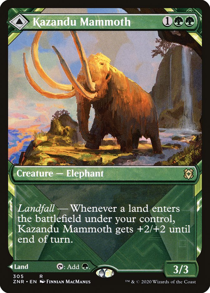 Kazandu Mammoth // Kazandu Valley (Showcase) [Zendikar Rising] MTG Single Magic: The Gathering    | Red Claw Gaming