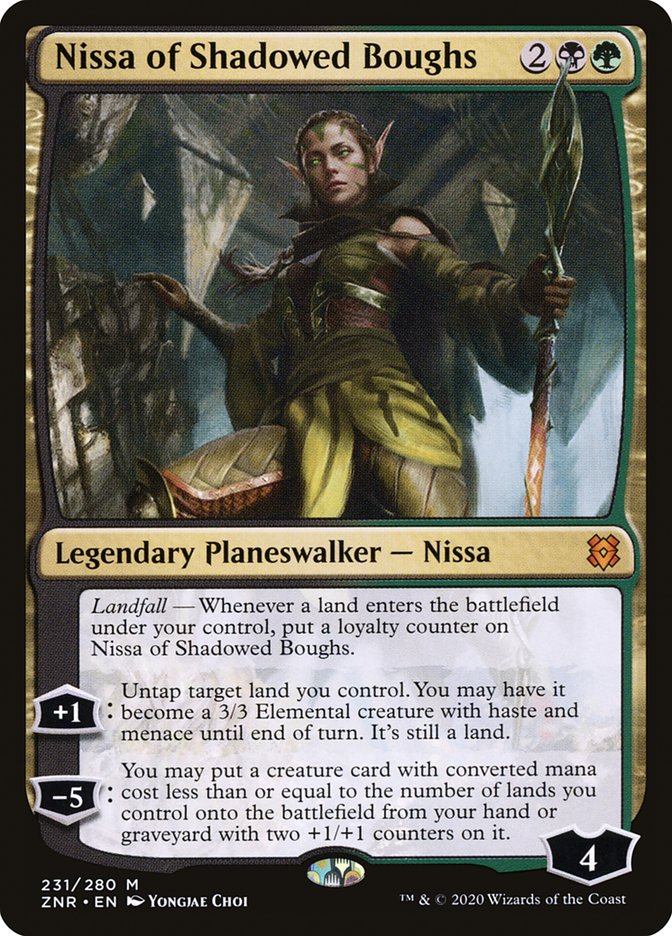 Nissa of Shadowed Boughs [Zendikar Rising] MTG Single Magic: The Gathering    | Red Claw Gaming