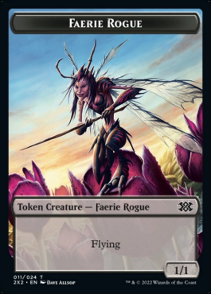 Faerie Rogue // Soldier Double-Sided Token [Double Masters 2022 Tokens] MTG Single Magic: The Gathering    | Red Claw Gaming