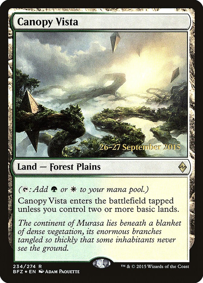 Canopy Vista [Battle for Zendikar Prerelease Promos] MTG Single Magic: The Gathering    | Red Claw Gaming