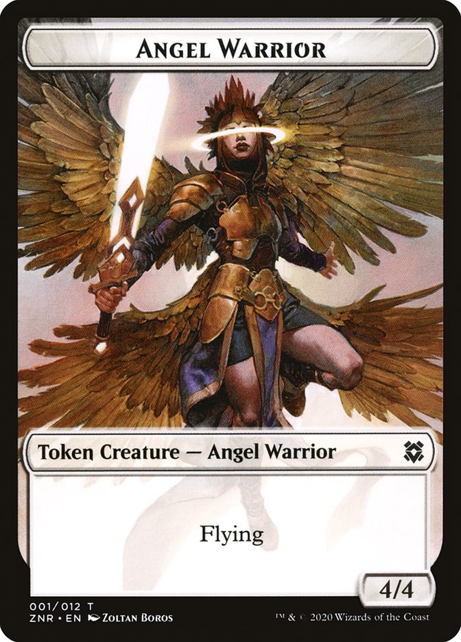 Angel Warrior Token [Zendikar Rising Tokens] MTG Single Magic: The Gathering    | Red Claw Gaming