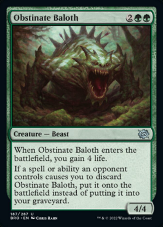 Obstinate Baloth [The Brothers' War] MTG Single Magic: The Gathering    | Red Claw Gaming