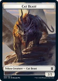 Cat Beast // Construct Double-Sided Token [Zendikar Rising Tokens] MTG Single Magic: The Gathering    | Red Claw Gaming