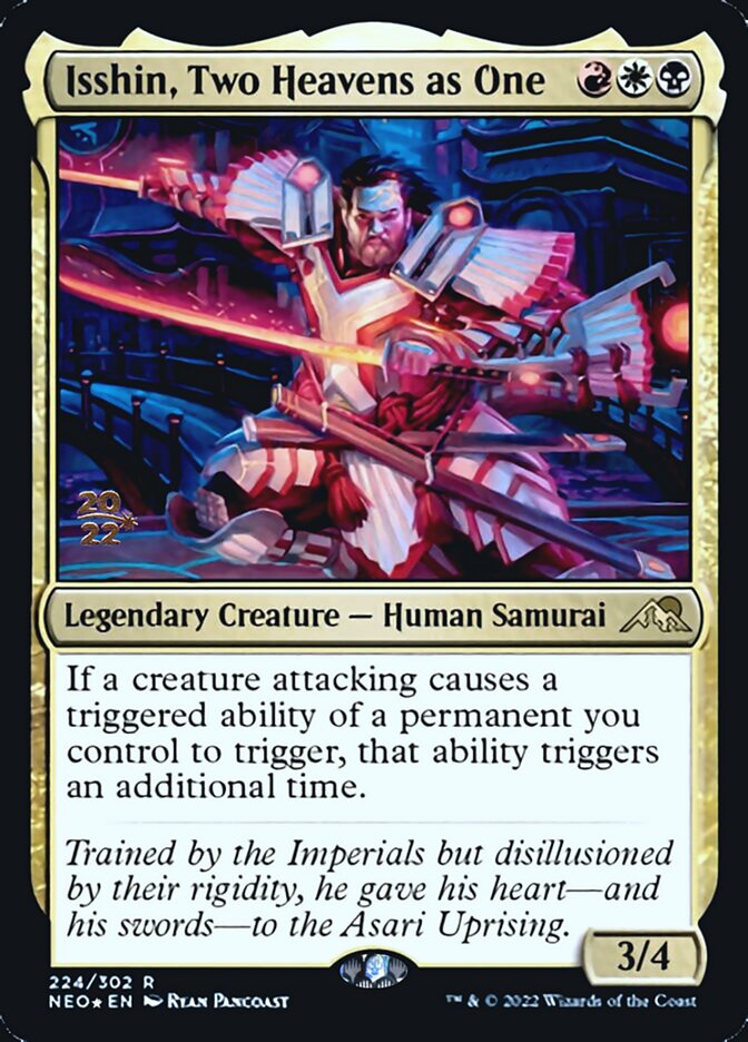 Isshin, Two Heavens as One [Kamigawa: Neon Dynasty Prerelease Promos] MTG Single Magic: The Gathering    | Red Claw Gaming