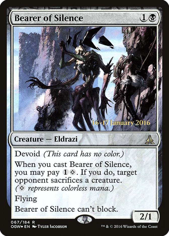 Bearer of Silence [Oath of the Gatewatch Prerelease Promos] MTG Single Magic: The Gathering    | Red Claw Gaming