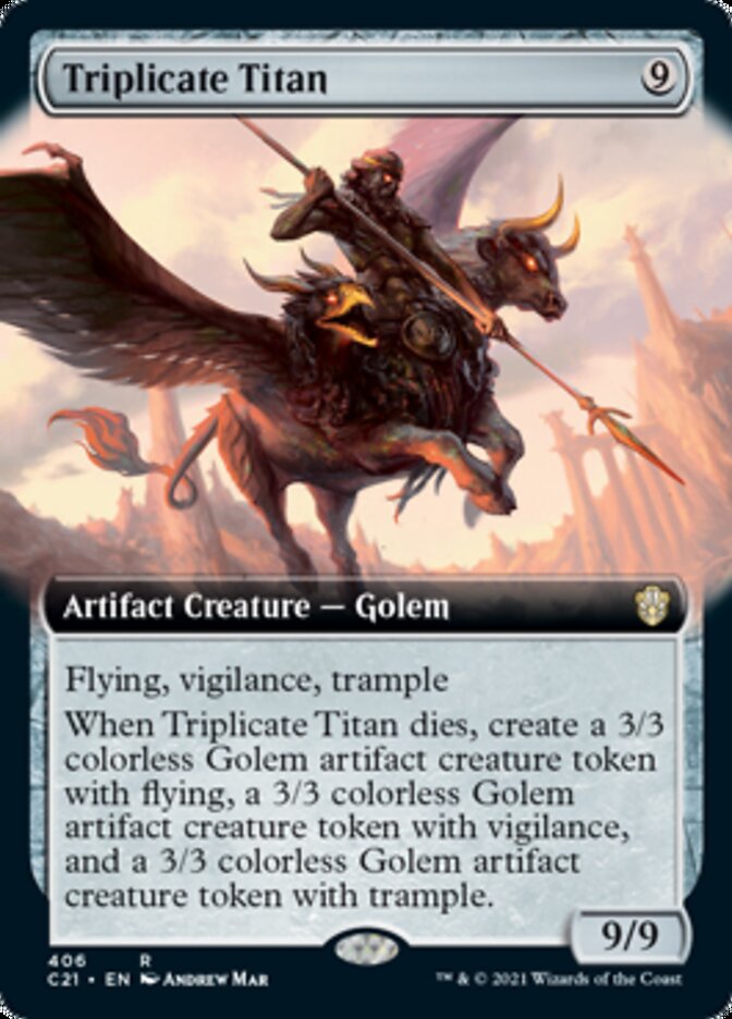 Triplicate Titan (Extended Art) [Commander 2021] MTG Single Magic: The Gathering    | Red Claw Gaming