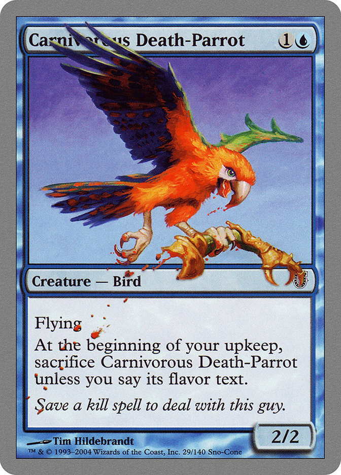 Carnivorous Death-Parrot [Unhinged] MTG Single Magic: The Gathering    | Red Claw Gaming