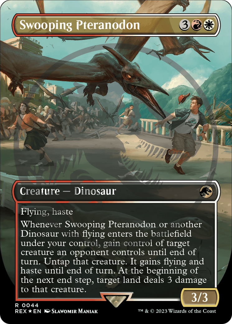 Swooping Pteranodon (Emblem) (Borderless) [Jurassic World Collection Tokens] MTG Single Magic: The Gathering    | Red Claw Gaming