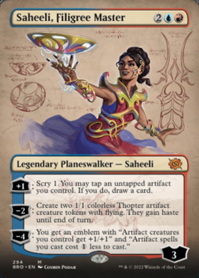 Saheeli, Filigree Master (Borderless Alternate Art) [The Brothers' War] MTG Single Magic: The Gathering    | Red Claw Gaming