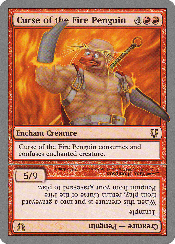 Curse of the Fire Penguin // Curse of the Fire Penguin Creature [Unhinged] MTG Single Magic: The Gathering    | Red Claw Gaming