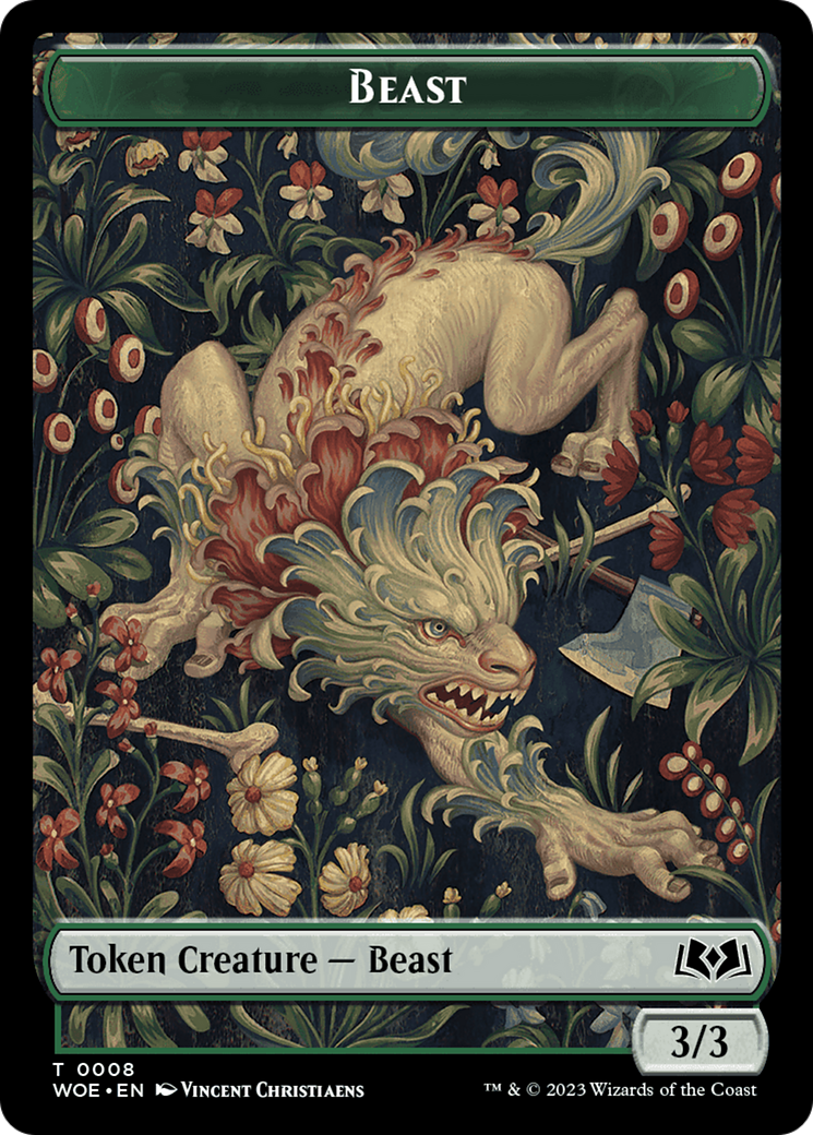 Beast // Food (0010) Double-Sided Token [Wilds of Eldraine Tokens] MTG Single Magic: The Gathering    | Red Claw Gaming