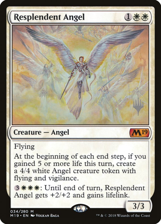 Resplendent Angel (Promo Pack) [Core Set 2019 Promos] MTG Single Magic: The Gathering    | Red Claw Gaming