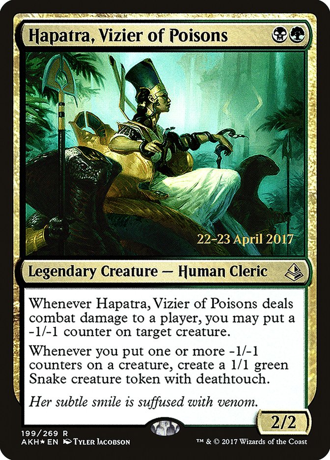 Hapatra, Vizier of Poisons [Amonkhet Prerelease Promos] MTG Single Magic: The Gathering    | Red Claw Gaming